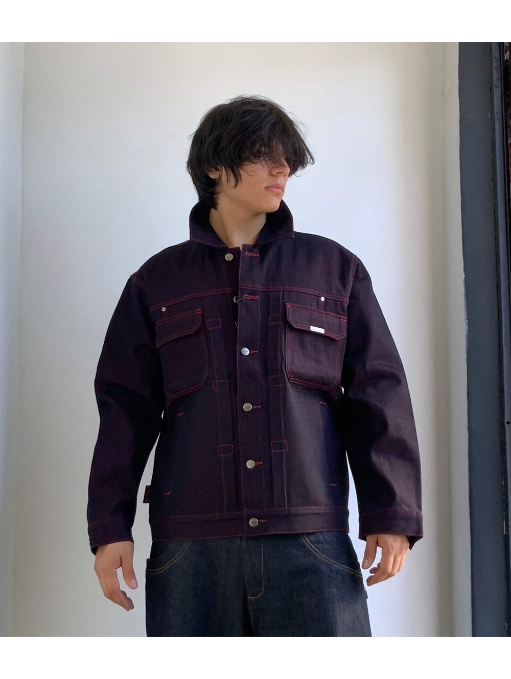 Men's Davoucci Blue | Red Casual Denim Jacket NWT